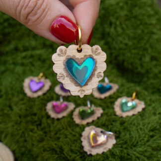 PENDIENTES CORAZÓN MADERA